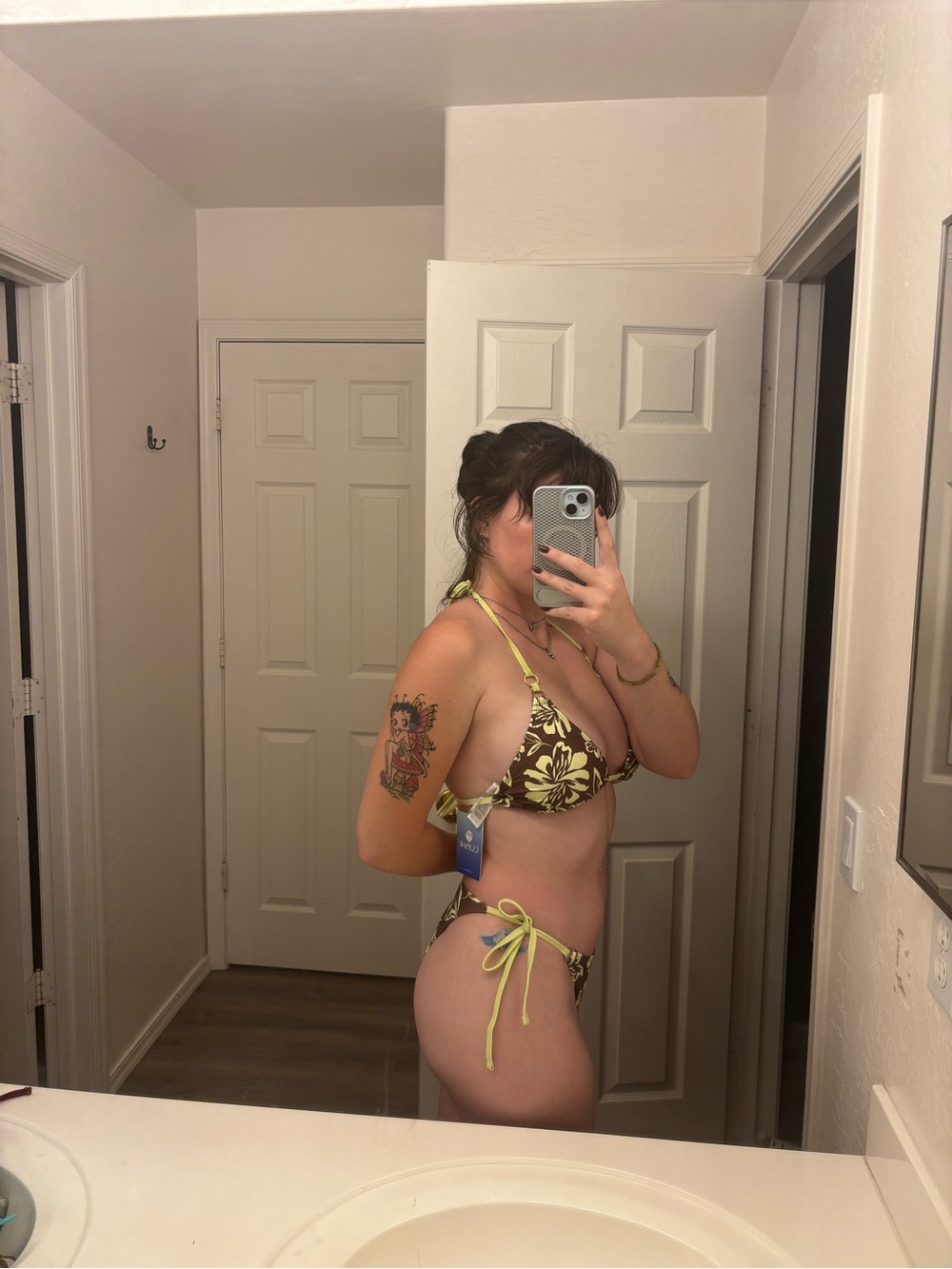 Cupshe Brown and Yellow Floral Tie-Side Bikini - Picture 1 of 5